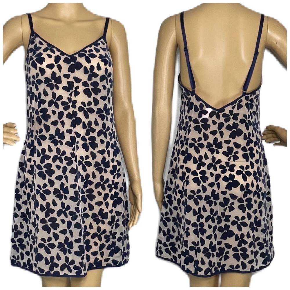 Victoria’s Secret Floral Velvet Mesh Slip Dress Sz M